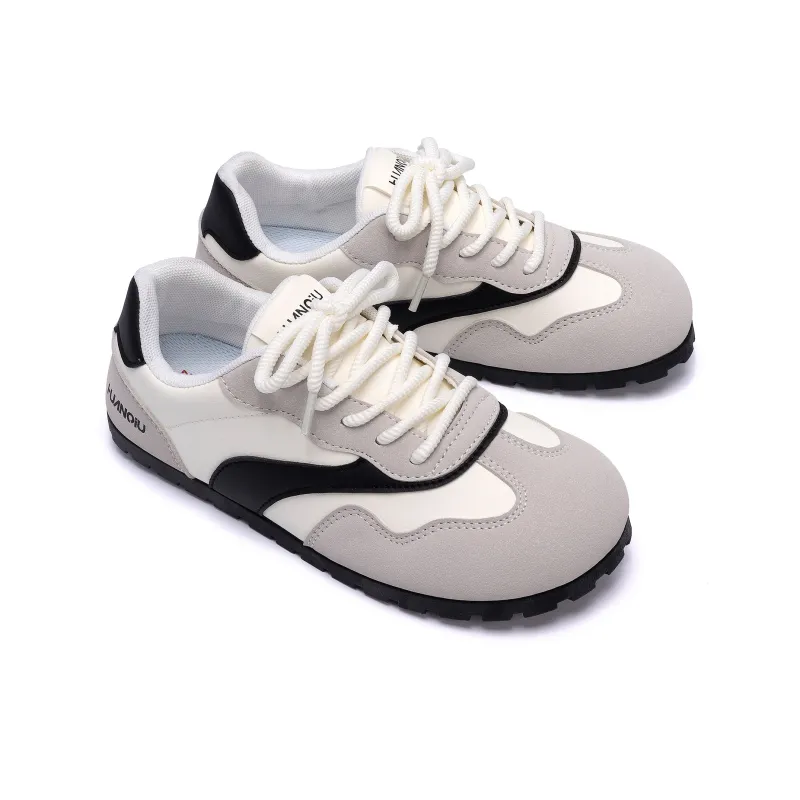 HUANQIU Breathable, Balanced And Lightweight Low Top Casual Shoes Women's Beige Black-4