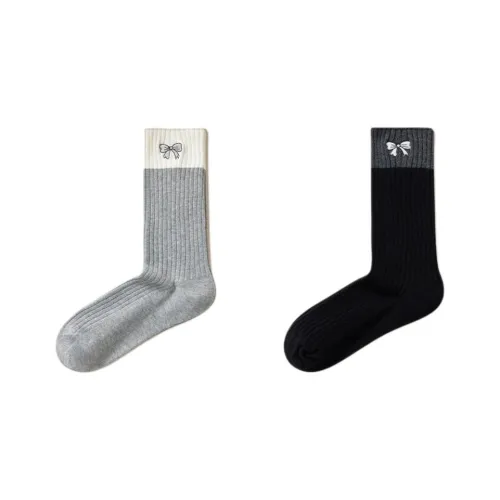 Temooues Mid Calf Socks Women's Combo Set