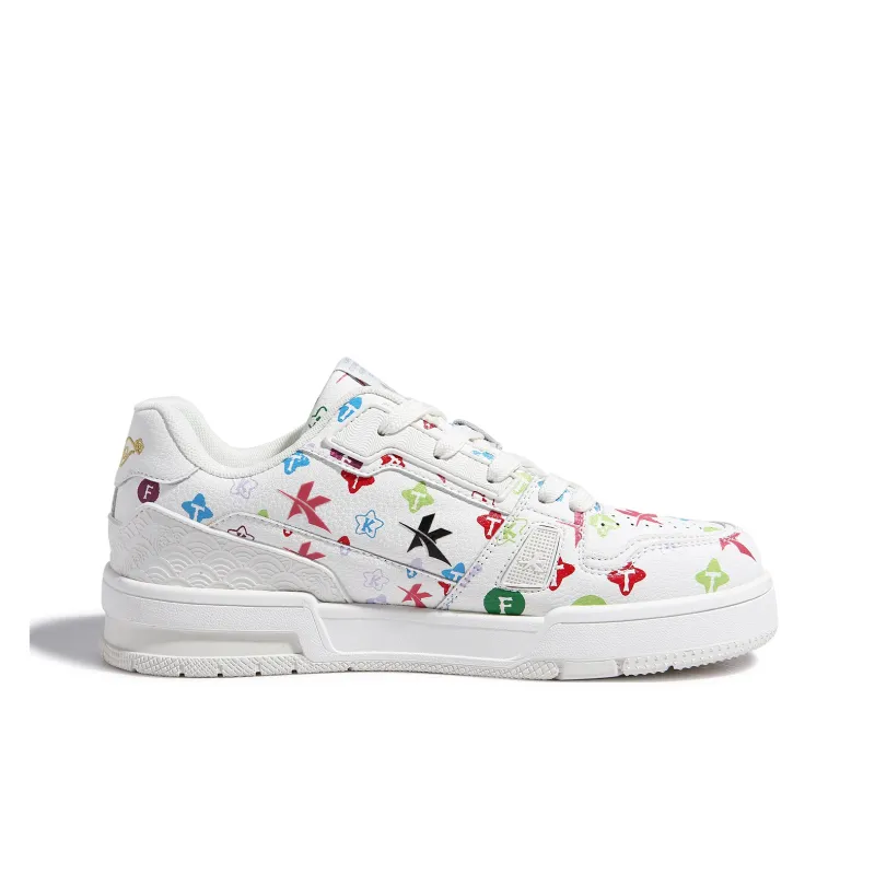 KFT Skateboard Shoes Unisex Low Top White Glaze-1