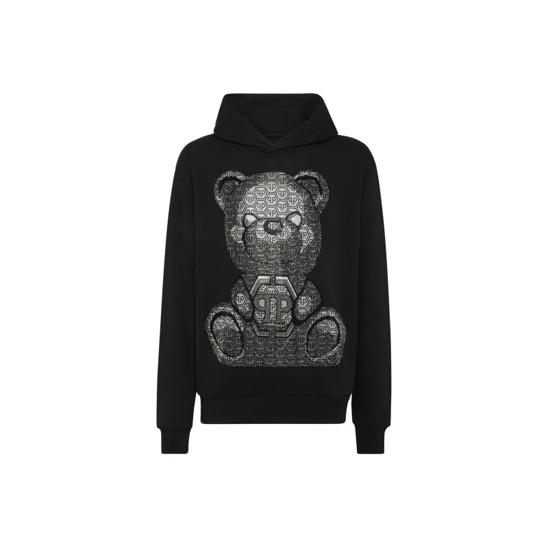 PHILIPP PLEIN Teddy Bear print Cotton Hoodie-0