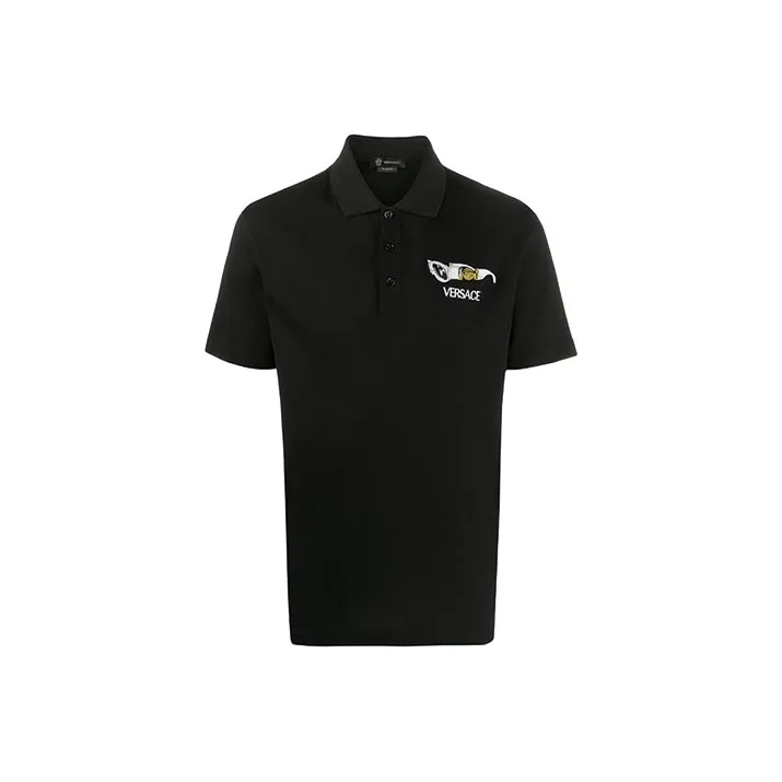 VERSACE Polo Shirts Men Black-0