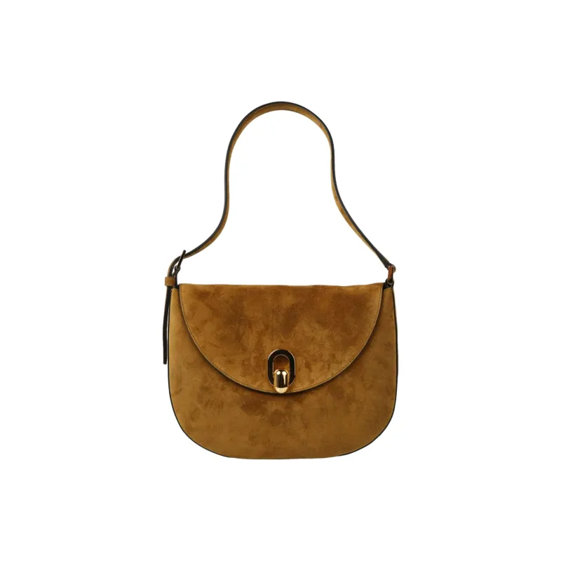 SAVETTE Calfskin HOBO Shoulder Bag Small Size Women's Dark Umber-0