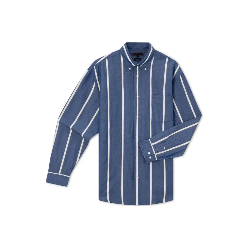Tommy Hilfiger Shirt Men's Blue White Stripes-0
