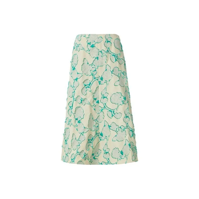 GABRIELE COLANGELO SS24 Casual Long Skirts Women's Green White-1