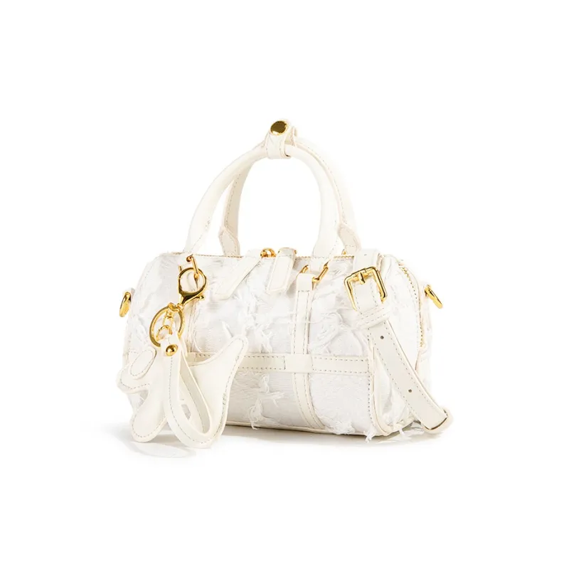 MACKJANICE Polyurethane Handbag Women's Fringe Gradient Pink/Fringe White-1