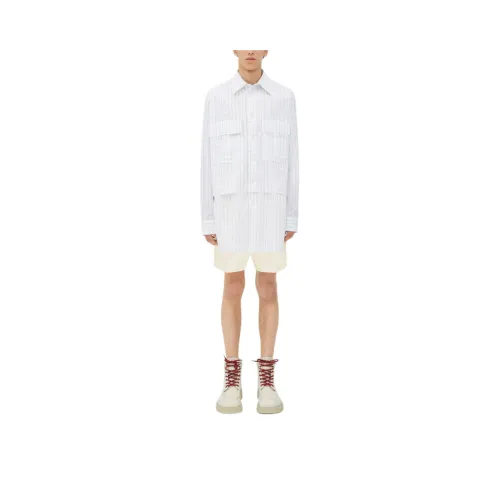 Bottega Veneta Crisp Cotton Silk Double Layer Shirt Men's White