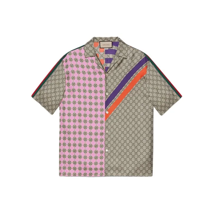 GUCCI Gg Print Geometric Bowling Shirt-0