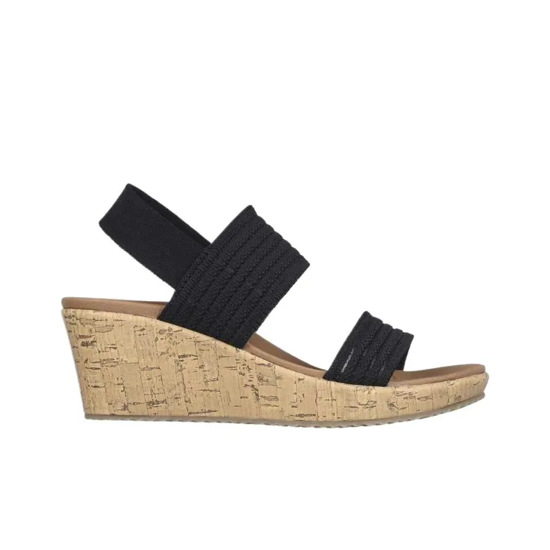 Skechers Beverlee   Sheer Luck One Strap Sandals Women's Black-1