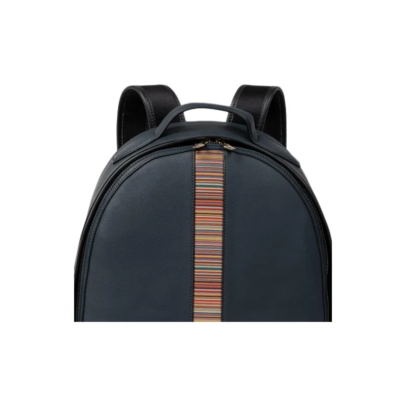 Paul Smith Leather Backpack Men's Dark Blue-2
