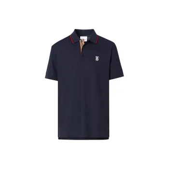 Burberry Monogram Motif Piqué Cotton Polo Shirt