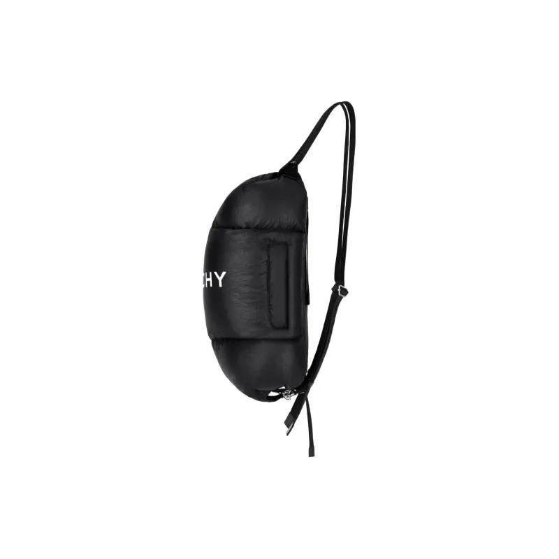 GIVENCHY G-Zip Nylon Fabric With Cow Leather Patchwork Backpack Men's Black-2