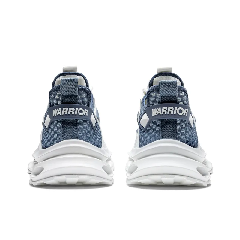 WARRIOR Ride The Wind And Waves Series Running Shoes Unisex Low Top White Gray/White Blue-11