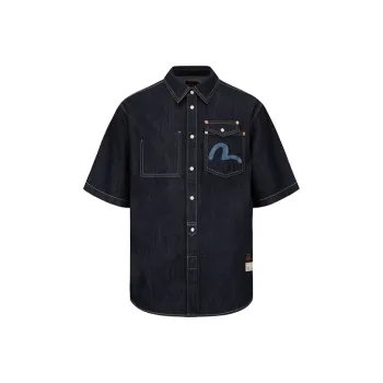 EVISU Shirts Men Denim Blue