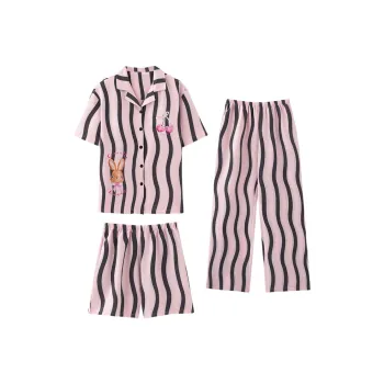 WANANNI Pajama Set Women's Pink Black