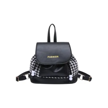 SEVENMOONS PU Backpack Women's Houndstooth Black/Houndstooth Coffee/Houndstooth Khaki