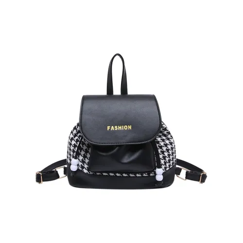 SEVENMOONS PU Backpack Women's Houndstooth Black/Houndstooth Coffee/Houndstooth Khaki