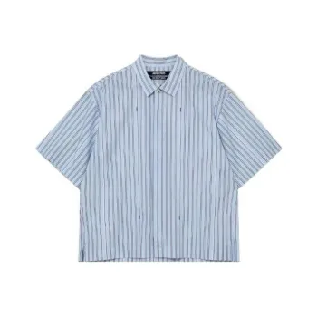 Jacquemus Pinstripe Collared Short Sleeve Shirt
