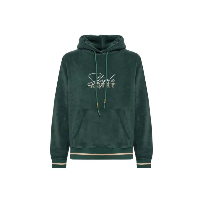 AUTRY X Staple Logo Embroidered Velvet Hoodie-0