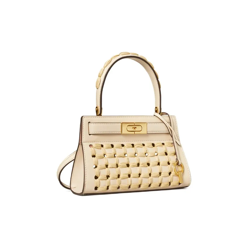 TORY BURCH Lee Radziwill Cow Leather One Shoulder Handbags Women's Cream White-1