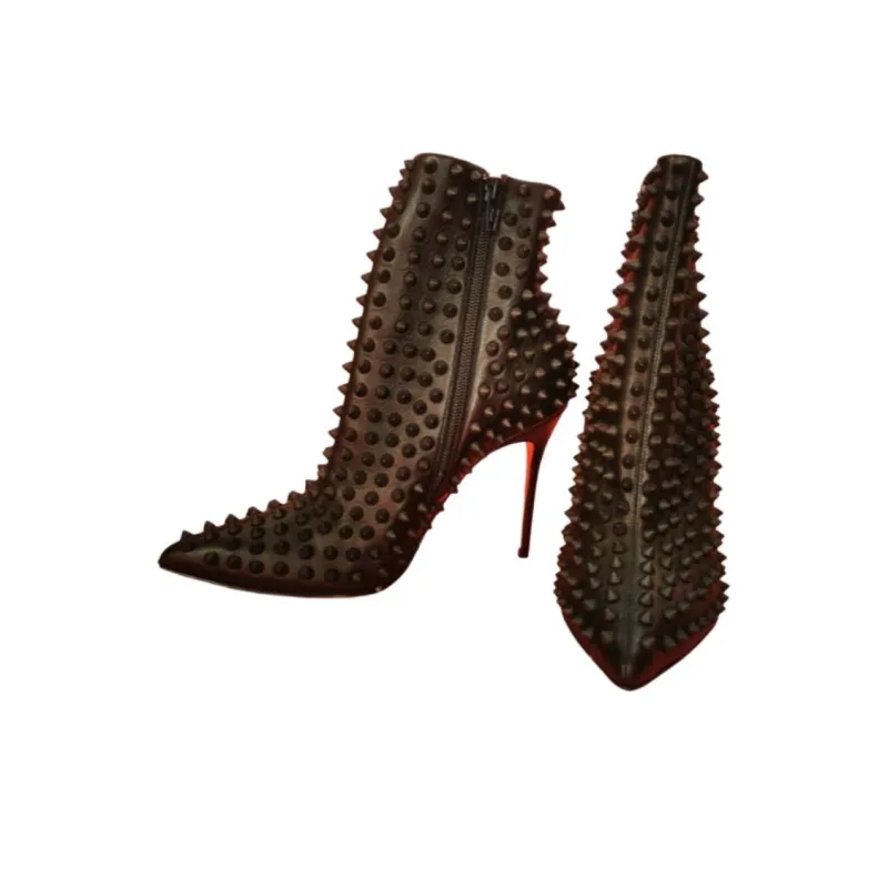 CL LUBOTING Snakilta Ankle Boots 10cm Women's Black-2