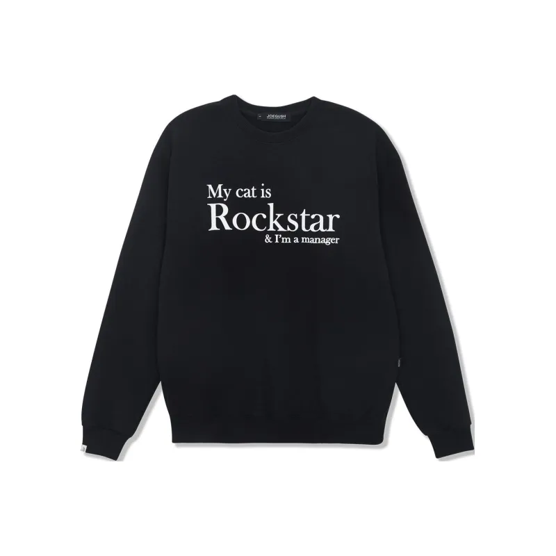 JOEGUSH My Cat Is Rockstar Sweatshirts Sweatshirt Unisex Black-0