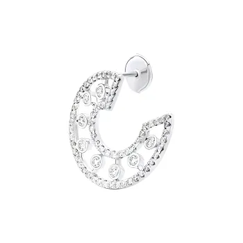 De Beers 18kt White Gold Dewdrop Hoop Diamond Earrings