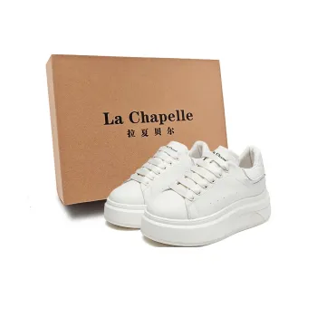 La Chapelle Anti Slip Wear Resistant Skateboard Shoes Women's Beige Silver