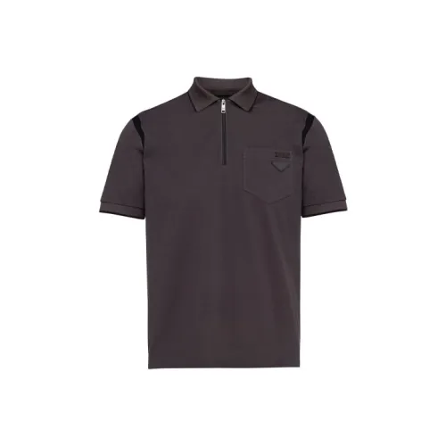 PRADA Polo Shirts Men Smoke Gray