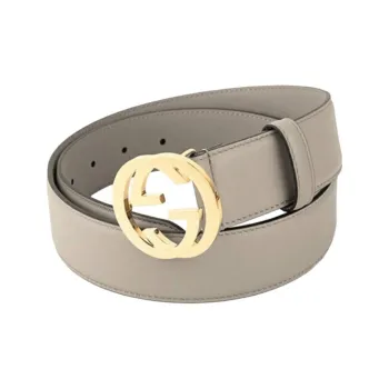 GUCCI Leather Belts Women's Gray 