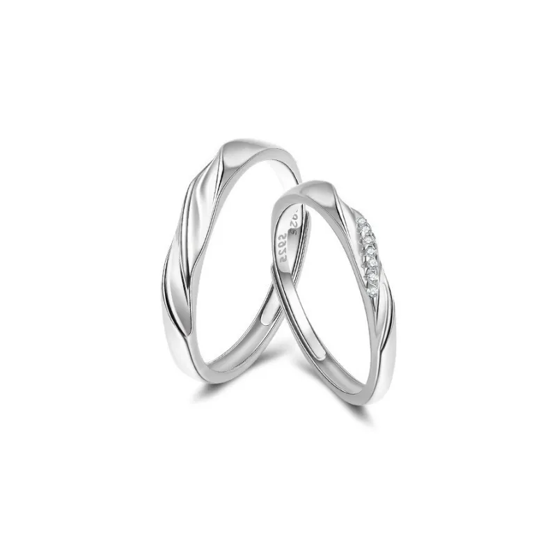 Modern Miracle S925 Silver Ring Pair Unisex-0