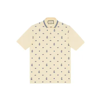 GUCCI Symbols Embroidered Polo Shirt