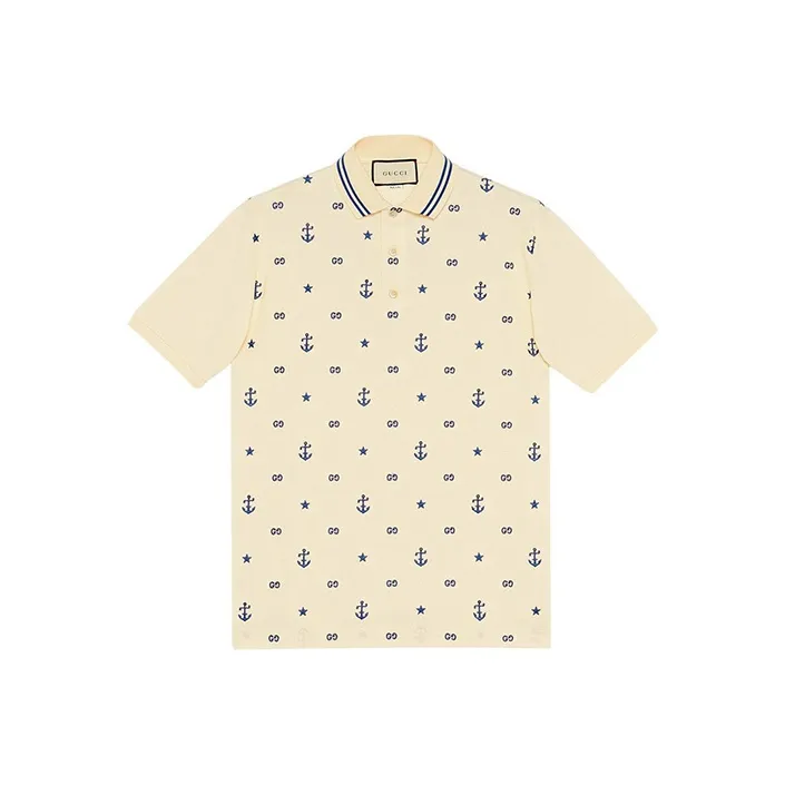 GUCCI Symbols Embroidered Polo Shirt-0