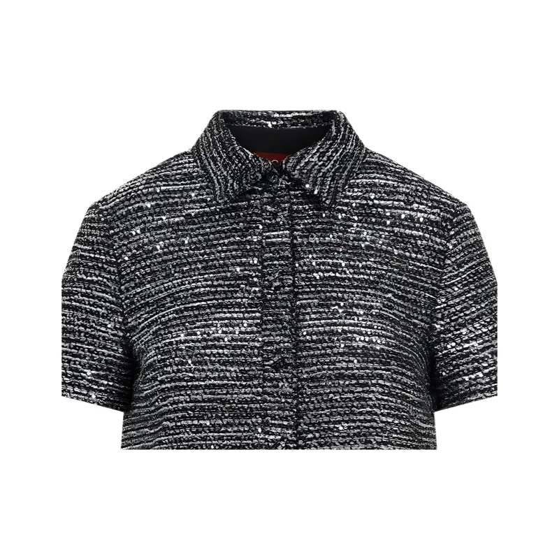 GUCCI Tweed Collared Shirt Dress-3