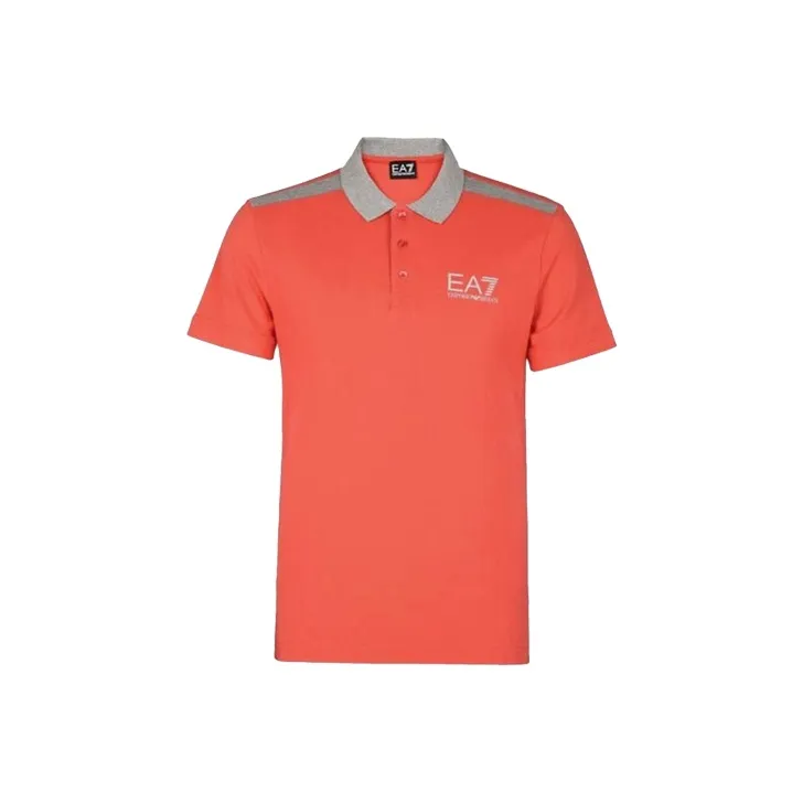 EMPORIO ARMANI EA7 Polo Shirts Men Orange Red-0