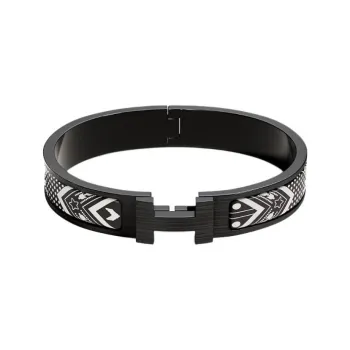 HERMES Enamel Bangles Men's Black