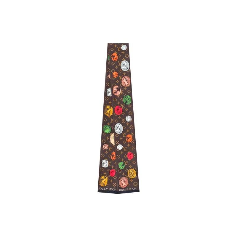 LOUIS VUITTON Monogram Silk Scarves Women's Brown-1