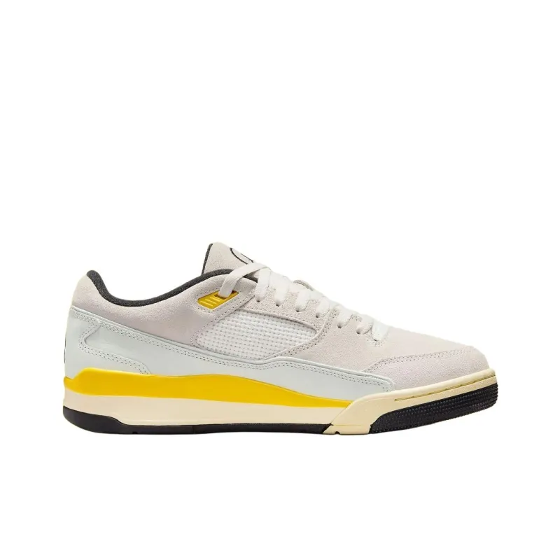 Quai54 x Jordan FLIGHT COURT Anti Slip Wear Resistant Low Top Vintage Basketball Shoes Men's Beige Yellow-1