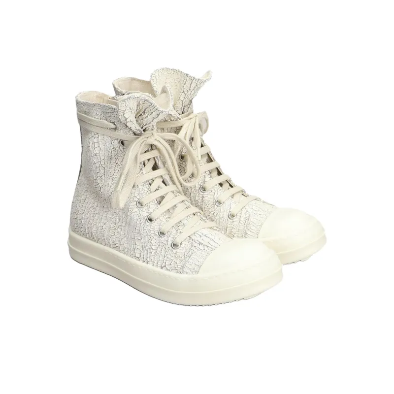 Rick Owens DRKSHDW Low Top Skateboard Shoes Women's White-2