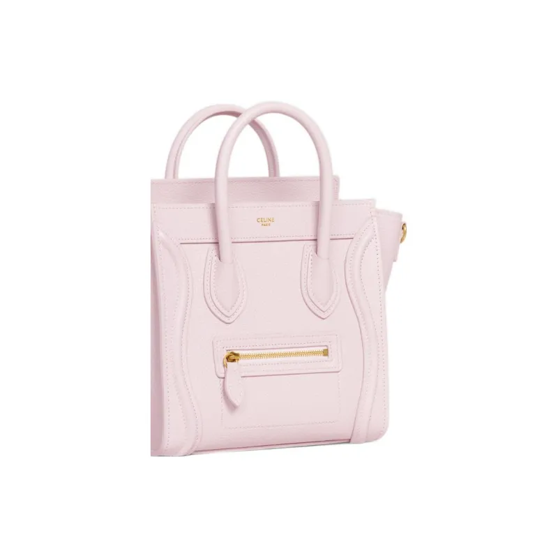 CELINE Luggage Drumhead Calfskin Smile Bag Shoulder Bag Crossbody Bag Handbag Extra Mini Women's Pink-3