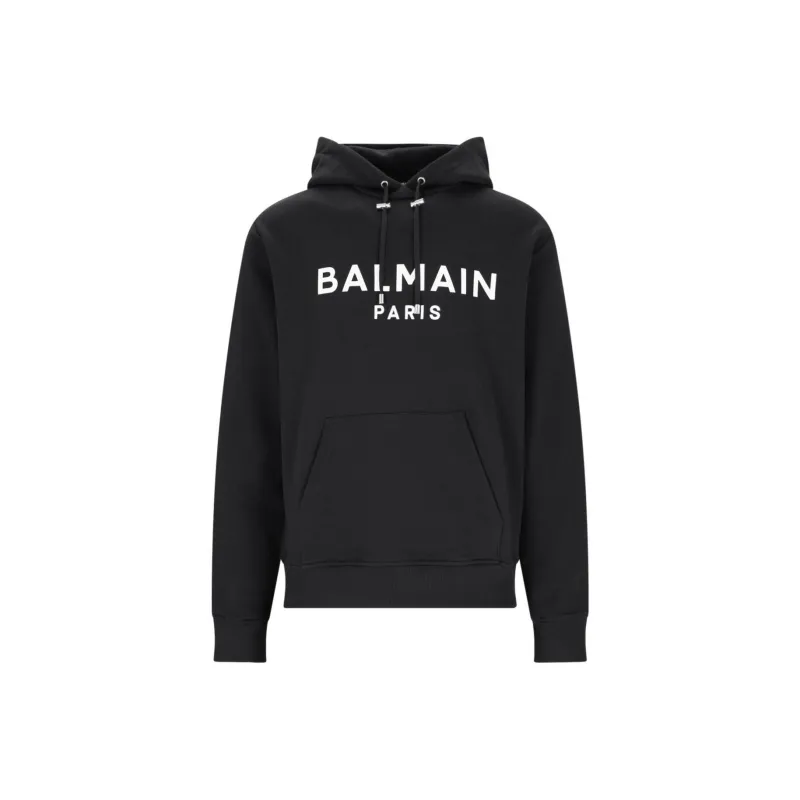 BALMAIN Logo Printed Drawstring Hoodie-0