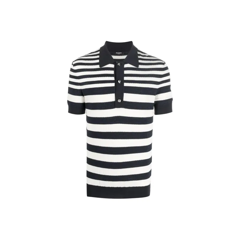 BALMAIN Polo Shirts Men Black/White-0