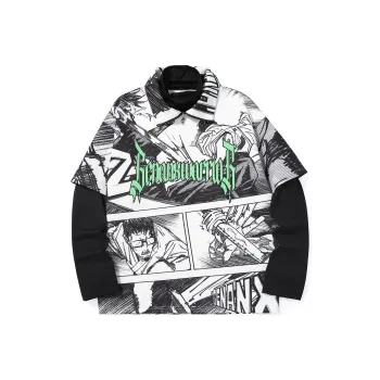 GENANX Sweatshirts Unisex White With Black Print
