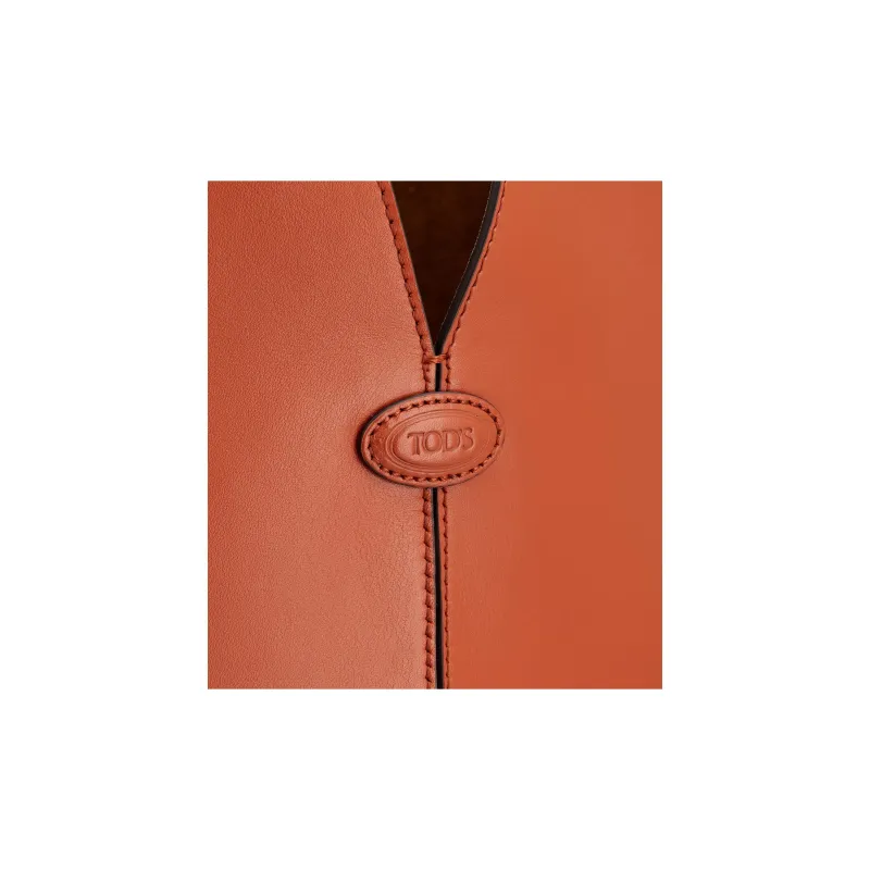 TOD'S DI Calfskin Handbag Trumpets Women's Orange-5