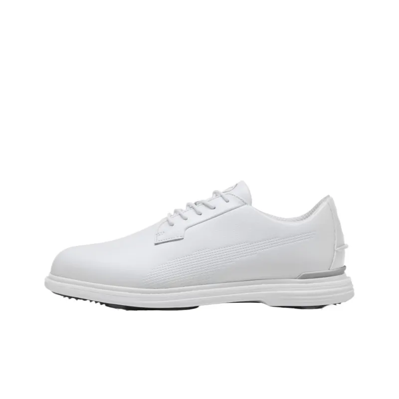 PUMA Royale Waterproof Low Top Golf Shoes Men's White Gray-0