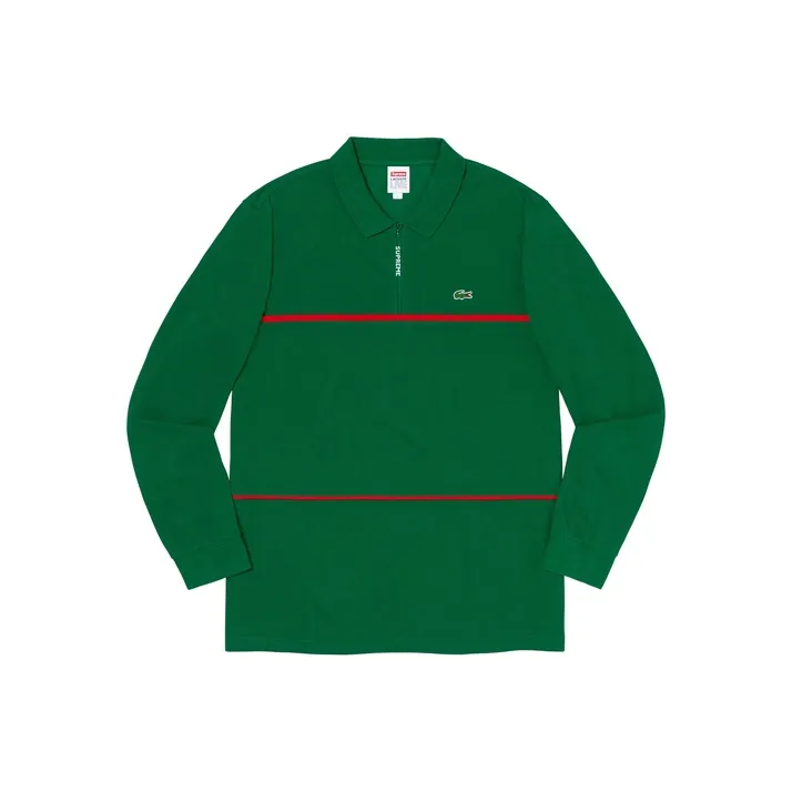 Supreme Lacoste Pique Zip L/S Polo-0