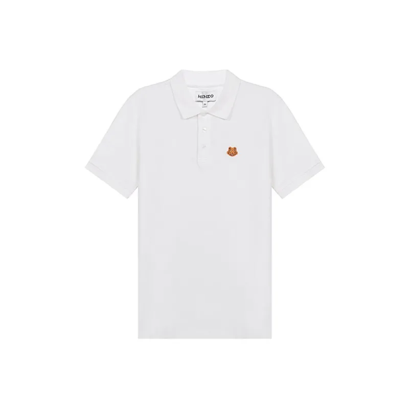 KENZO Classic Tiger Head Polo Shirts Men White-0