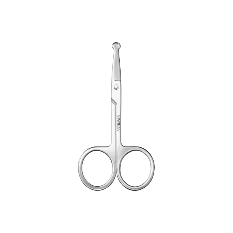 Malian Manual Fashion Round Tip Stainless Steel Compact Nose Hair Trimming Scissors Sharp-6