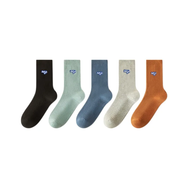 FAIRWHALE Mid Calf Socks Unisex 5 Pack-45