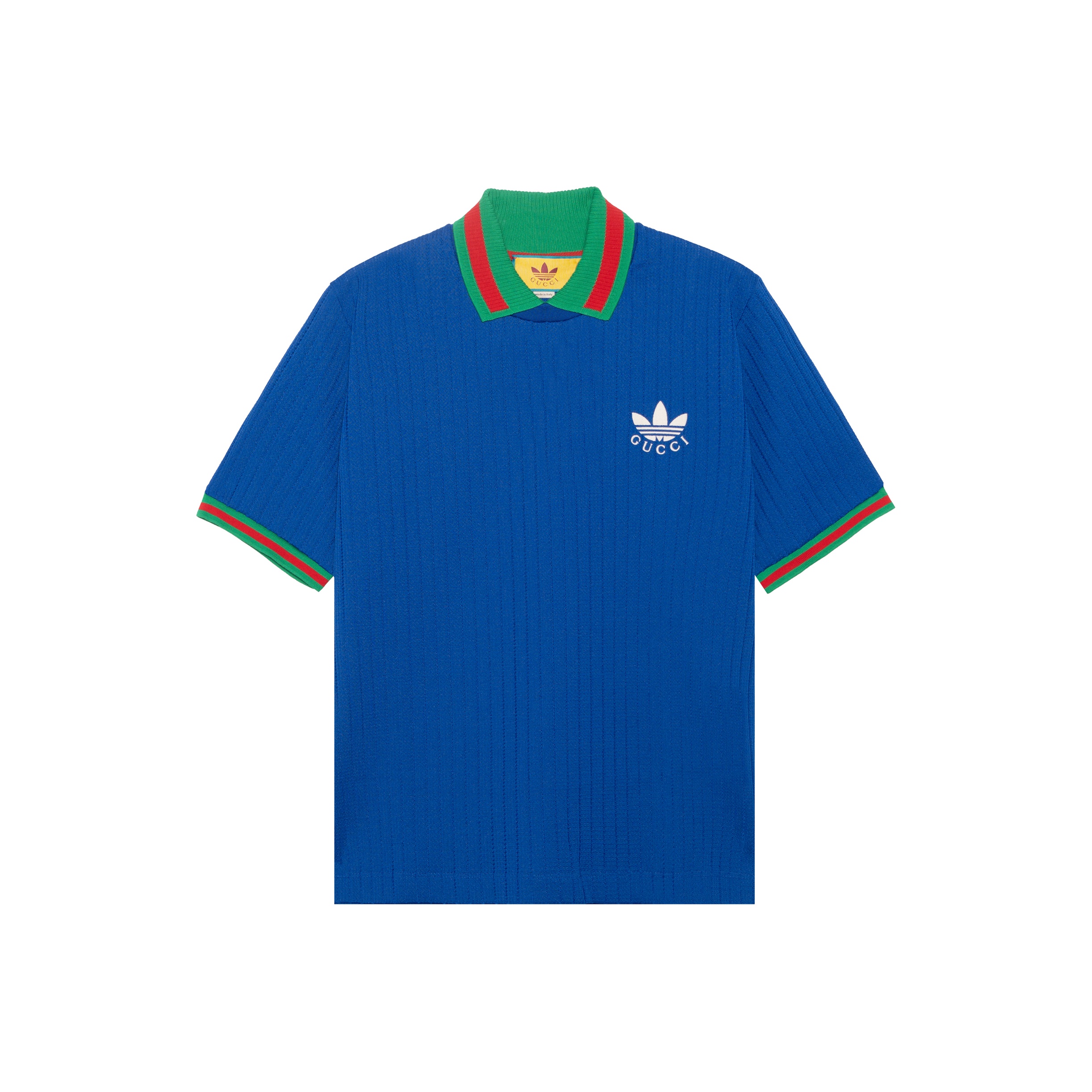 GUCCI X Adidas Polyester Polo Shirt Cobalt Blue XS - POIZON
