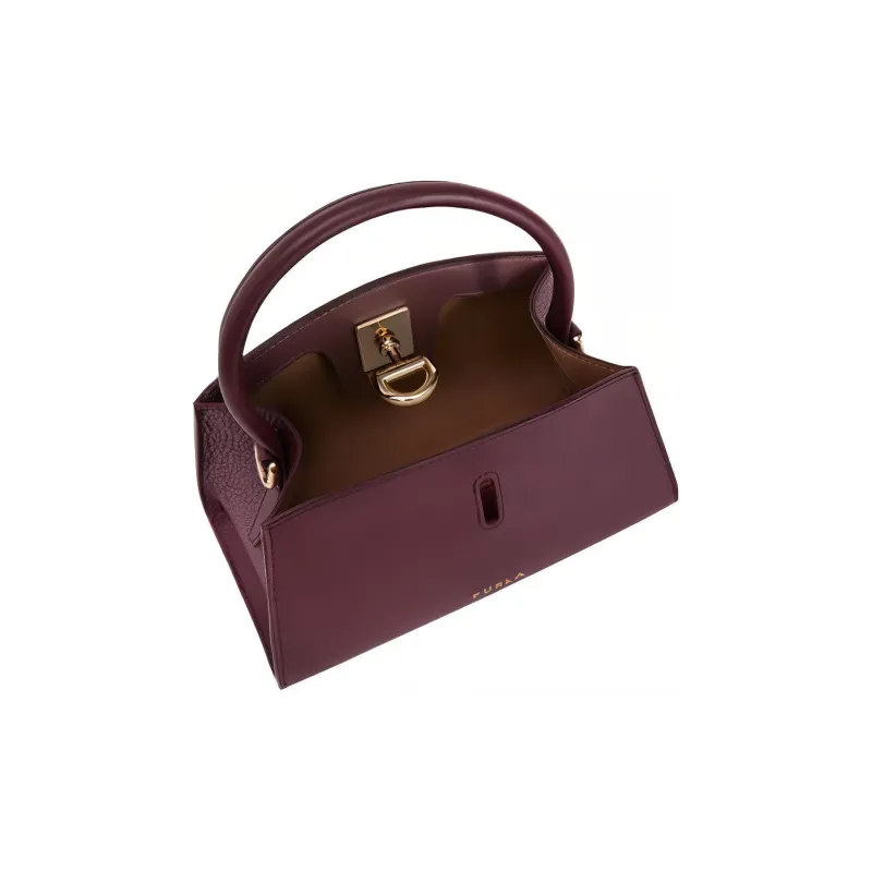 Furla Roman Calfskin Grain Calfskin Tote Bag Shopping Bag Portable Crossbody Bag Shoulder Bag Mini Women's Gemstone Red-3